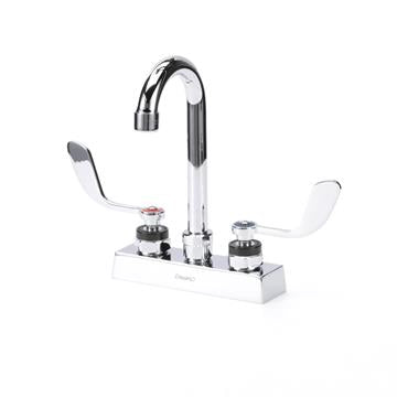 CHG KL41-4000-RE4 Encore 4" OC Deck Mount Faucet with 3-1/2" Rigid Gooseneck Spout and 4" Wrist Blade Handles