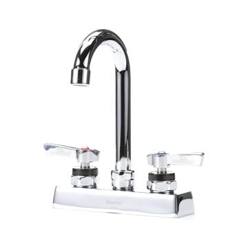 CHG KL41-4000-SE1Z Encore 4" OC Deck Mount Faucet with 3-1/2" Swivel Gooseneck Spout and Lever Handles, Retail Packaging