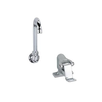 CHG KL25-2000-KIT Encore Foot Valve with Single Pedal and Rough Chrome Valve Body, Includes 3-1/2" Swivel Gooseneck Spout