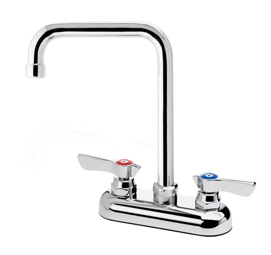 Krowne 11-460L SILVER SERIES 4" CENTER DECK Faucet, 1/4 TURN Ceramic ValveS, WITH 6" Double BEND SPOUT              