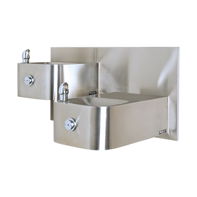 Haws 1119 18-gauge, hi-lo, barrier-free, stainless steel, integral bowl 