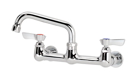 Krowne 12-806L SILVER SERIES 8" CENTER Wall Faucet, 1/4 TURN Ceramic ValveS, WITH 6" SPOUT  
