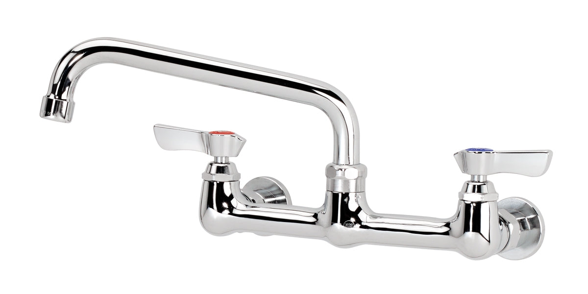 Krowne 12-808L SILVER SERIES 8" CENTER Wall Faucet, 1/4 TURN Ceramic ValveS, WITH 8" SPOUT  