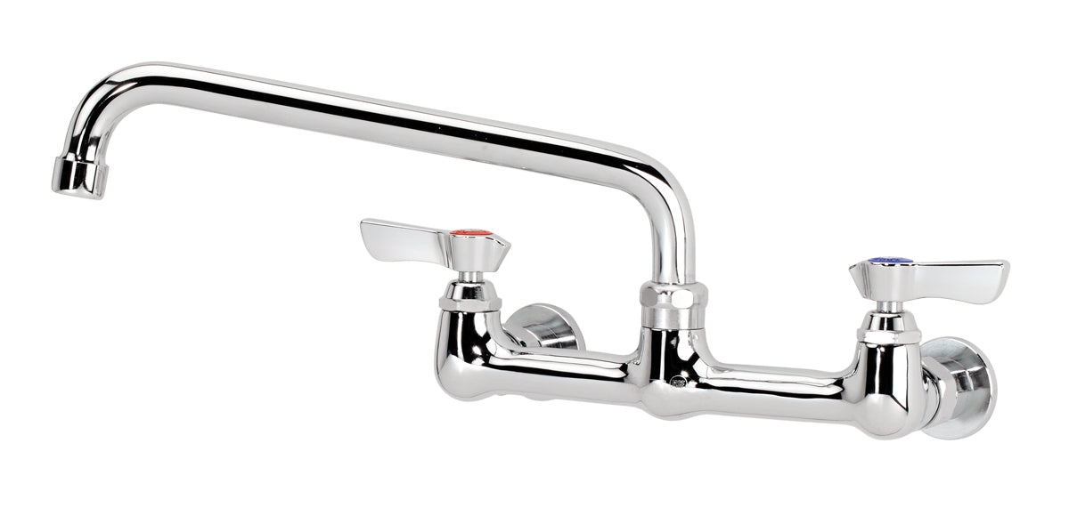 Krowne 12-810L SILVER SERIES 8" CENTER Wall Faucet, 1/4 TURN Ceramic ValveS, WITH 10" SPOUT 