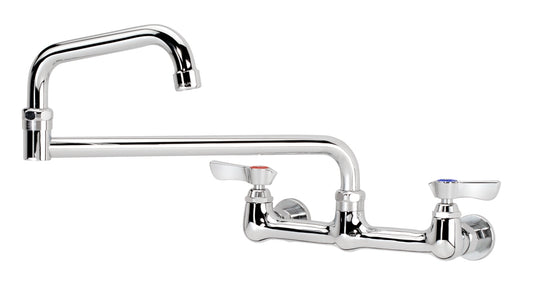 Krowne 12-818L SILVER SERIES 8" CENTER Wall Faucet, 1/4 TURN Ceramic ValveS, WITH 18" JOINTED SPOUT                 