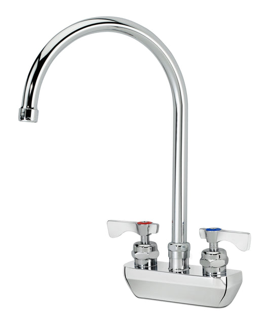 Krowne 14-402L ROYAL SERIES 4" CENTER Wall Faucet, 1/4 TURN Ceramic CARTRIDGE ValveS, W/ 8-1/2" WIDE GOOSENECK SPT. 