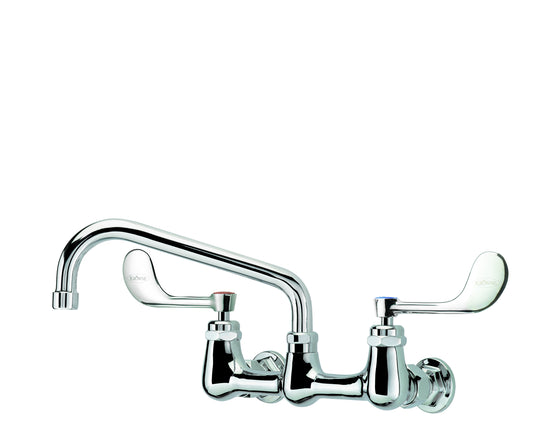 Krowne 14-808L-W-E4 ROYAL SERIES 8" Wall MNT Faucet WITH 8" SWING SPOUT, VR WRISTBLADE HandLES, 1.5 GPM AERATOR          