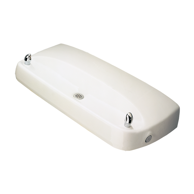 Haws 1431 Barrier-free, white-enameled iron, 2-bubbler 
