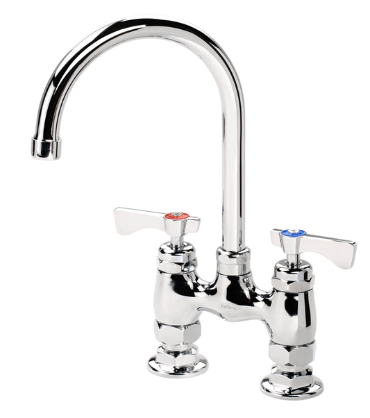 Krowne 15-401L ROYAL SERIES 4" CENTER RAISED DECK Faucet WITH 6" WIDE GOOSENECK SPOUT       
