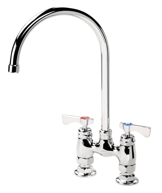 Krowne 15-402L ROYAL SERIES 4" CENTER DECK RAISED Faucet WITH 8-1/2" WIDE GOOSENECK SPOUT   