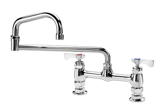 Krowne 15-818L ROYAL 8" CENTER RAISED DECK Faucet WITH 18" JOINTED SPOUT                    