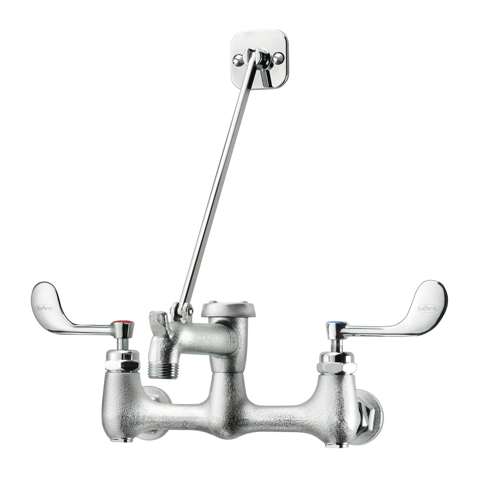 Krowne 16-127-W ROYAL SERIES SERVICE Sink Faucet WITH WRIST BLADE HandLES - ROUGH BRASS, 6 1/2" SPOUT                