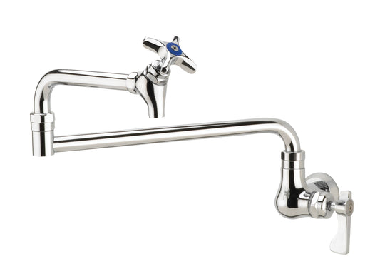 Krowne 16-179L  ROYAL SERIES Wall Mount POT FILLER WITH SWIVEL 12" Double JOINTED SPOUT &  SHUT-OFF                 