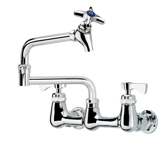 Krowne 16-251L Krowne 16-251L. Royal Series 8" Center Wall Mount Pot Filler Faucet with 12" Jointed Spout. Durable full range swing spout with Double o-ring construction. Full flow with shut-off Valve at end of spout.