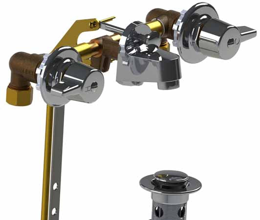 Union Brass 170-8 8" Ledgeback W/Pop-Up Drain