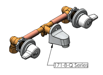 Union Brass 171-8-Q 8"Ledge L/Pop-Up W/1/4T. Valve