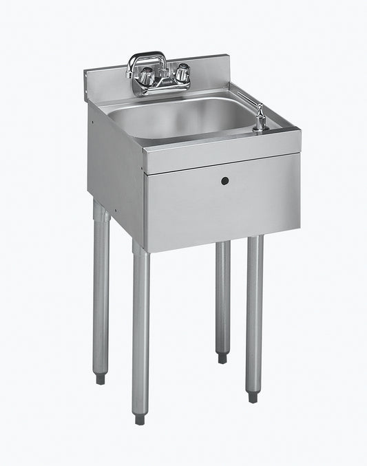 Krowne 18-18ST Krowne 18-18ST. Silver Series 18" Sink with Soap & Towel Dispenser Add-on Unit, Four Legs.