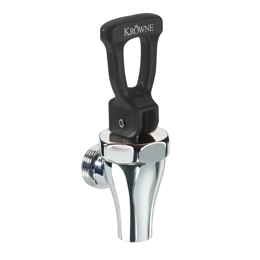 Krowne 19-301. Coffee Urn Faucet - Black for Coffee. Premium brass Faucet Body and bonnet with chrome finish. Black Handle for coffee.
