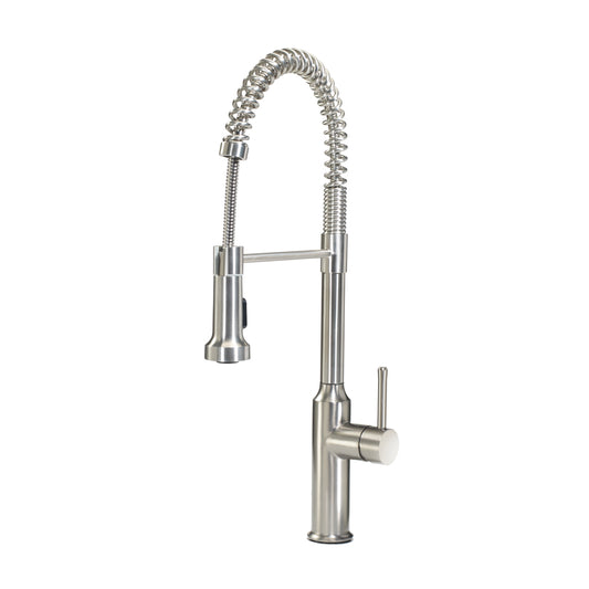 Krowne 19-401S. KROWNE HOME Single HandLE SS Kitchen Faucet, EXPOSED PULL DOWN WAND, DECK PLATE, SATIN FINISH        