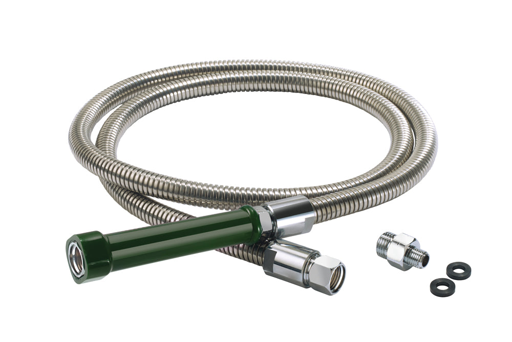 Krowne 21-133L. Royal Series 44"  Pre-rinse Hose with Grip. Interchangeable with most brands. Flexible stainless steel hose. 