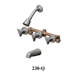 Union Brass 230A 11" 3 Hdle T/S  W/Acrylic Hdle