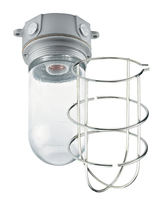 Krowne 25-120 REFRIGERATION LIGHT FIXTURE(STRAIGHT BASE) WITH  PLAIN GLASS GLOBE & WIRE GUARD                      