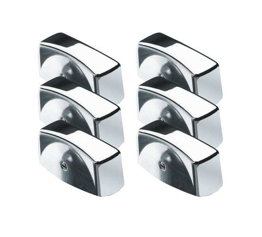 Krowne 25-200 CHROME PLATED BURNER KNOB- 6 PIECES IN BAG WITH HeadER                       