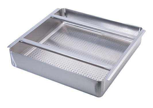 Krowne 30-150 Krowne 30-150. STAINLESS STEEL  Pre-rinse Drain BASKET 304 S/S 19 1/2" X 19 1/2" X 4" DEEP.