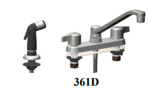 Union Brass 361D 6" Kit., D Spout With Spray