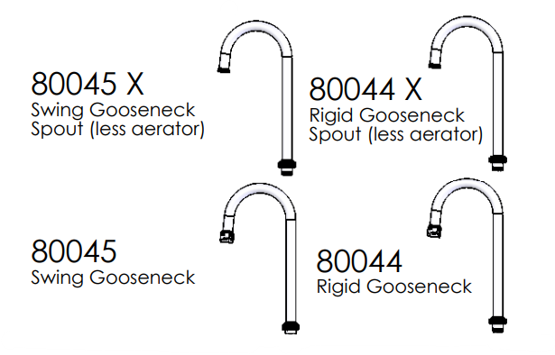 Union Brass 80044X Rgd Goosnk Spt - Ldry, L/Aer
