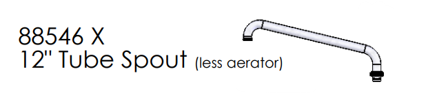 Union Brass 88546X 12" Laundry Spout Assy L/Aer.