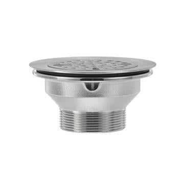 CHG D36-2080 Encore Brass Free Flow Drain 3-1/8" Sink Opening 2" Outlet with Stainless Steel Flat Strainer