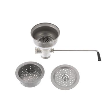 CHG D63-4590 Encore Twist Handle Box Pattern Drain, 6-1/2" Sink Opening, 2" Outlet with Overflow Assembly