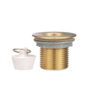 CHG E16-4010-LWS Encore Brass Sink Drain 1-1/2" L, 1-3/8" Dia. Sink Opening, 2" Face Flange, Includes: Locknut, Washer and Stopper, 1" NPT