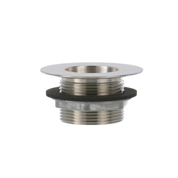 CHG E16-4051-LWKT Encore Nickel Plated Brass Sink Drain 1-1/2" L, 2" Dia Sink Opening, 3" Face Flange, Includes Packed Locknut &amp; Washer, 1-1/2" NPT