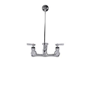 CHG KC77-8036-VY1Z Encore?? 8" OC Wall Mount Service Sink Faucet  with 6" Threaded Cast Spout Vacuum Breaker and Lever Handles Retail Package