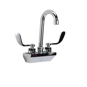 CHG KL45-4000-RE4 Encore 4" OC Wall Mount Faucet with 3-1/2" Rigid Gooseneck Spout and 4" Wrist Blade Handles