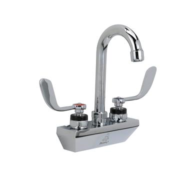 CHG KL45-4000-SC4 Encore 4" OC Wall Mount Faucet with 3-1/2" Swivel Gooseneck Spout .5GPM PCA Spray Aerator and 4" Wrist Blade Handles