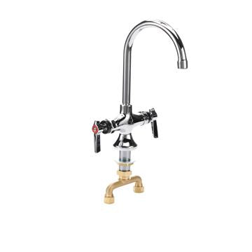CHG KL51-9002-RE1 Encore Brass Chrome Plated Double Pantry Faucet with 6" Rigid Gooseneck Spout