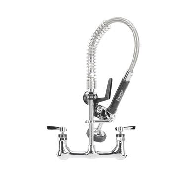 CHG KL53-1100-AF5 Encore?? 8" OC. Brass Chrome Plated Wall Mount Pre Rinse Assembly Ceramic Valves with 14" Add On Faucet