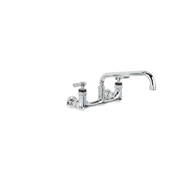 CHG KL54-8010-SE1Z Encore 8" OC. Brass Chrome Plated Wall Mount Faucet with 10" Swivel Spout, Lever Handles and Retail Packaging