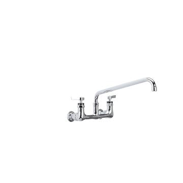 CHG KL54-8014-MK Encore 8" OC. Brass Chrome Plated Wall Mount Faucet with 14" Swivel Spout with Faucet Mounting Kit