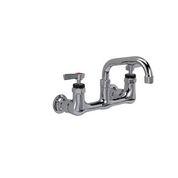 CHG KL54-8106-SE1 Encore 8" OC. Brass Chrome Plated Wall Mount Faucet Ceramic Valves with 6" Swivel Spout