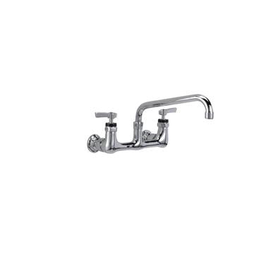 CHG KL54-8110-SE1Z Encore 8" OC. Brass Chrome Plated Wall Mount Faucet Ceramic Valves with 10" Swivel Spout, Retail Packaging