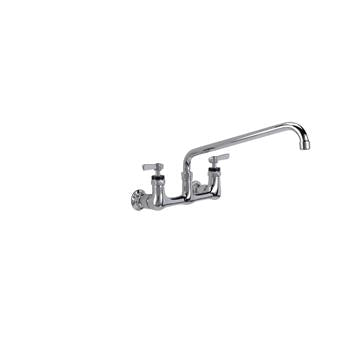 CHG KL54-8114-SE1Z Encore 8" OC. Brass Chrome Plated Wall Mount Faucet Ceramic Valves with 14" Swivel Spout Retail Packaging