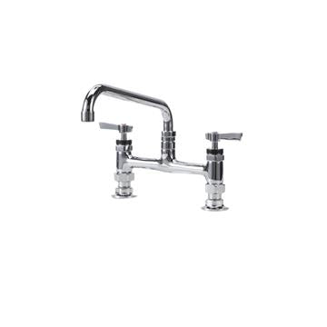 CHG KL61-8012-SE1Z Encore?? 8" OC Brass Chrome Plated Deck Mount Faucet with 12" Swivel  Spout, Retail Packaging