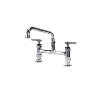 CHG KL61-8012-SE1Z Encore 8" OC Brass Chrome Plated Deck Mount Faucet with 12" Swivel  Spout, Retail Packaging