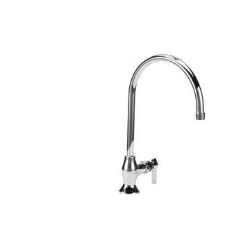 CHG KL64-9101-RE1 Encore Brass Chrome Plated Single Pantry Deck Mount Faucet Ceramic Valve 8-1/2" Rigid Gooseneck Spout