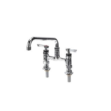 CHG KL67-6010-SE1 Encore 6" OC Brass Chrome Plated Elevated Deck Mount Faucet with 10" Swivel Spout