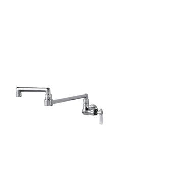 CHG KL70-9018-DP1 Encore Brass Chrome Plated Single Wall Mount Faucet with 18" Swivel Spout with Pot Filler End